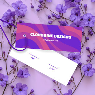 Purple Stripe Clothing Size Price Hangtag Card