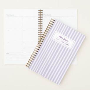 Purple Stripe Elegant Personalised 2027 Monthly Planner