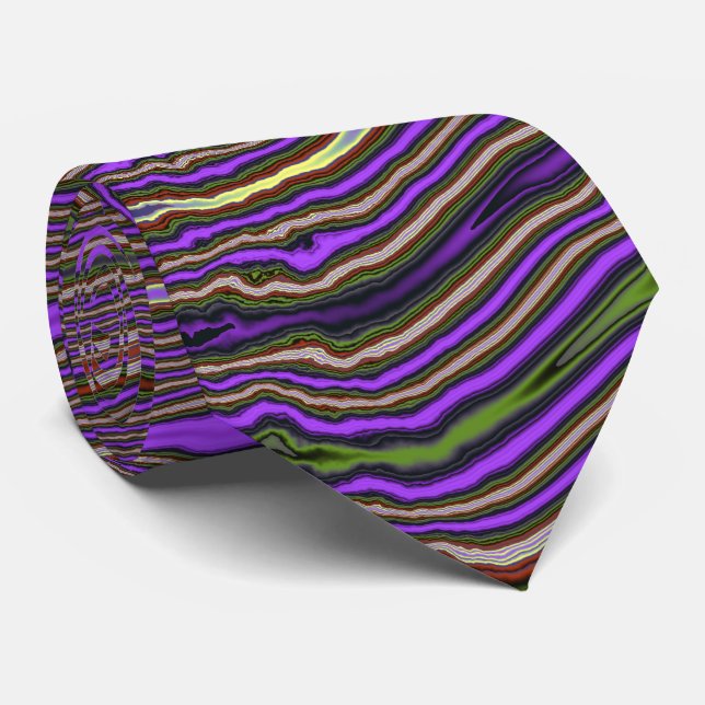 Purple Stripe Fractal Tie (Rolled)