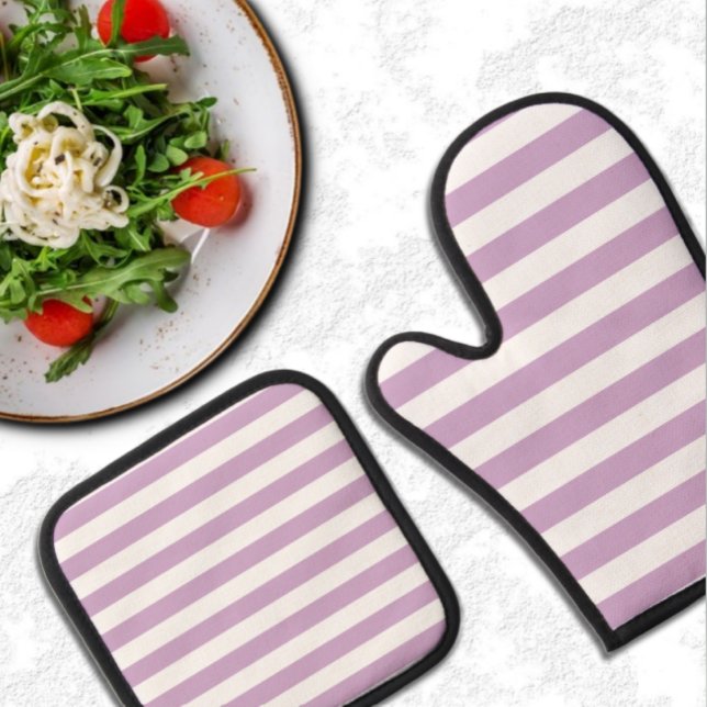 Purple Stripe Oven Mitt & Pot Holder Set (Creator Uploaded)