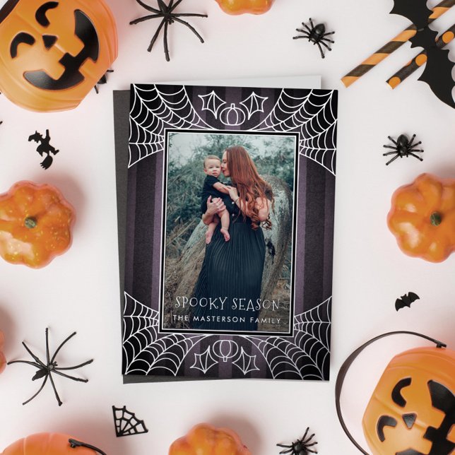 Purple stripe spiderwebs Halloween photo (Creator Uploaded)