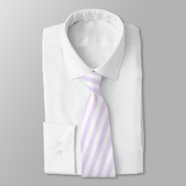 Purple Stripe Thick Coastal Beach Pattern Tie (Tied)