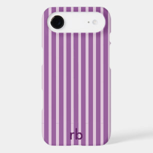 Purple Stripe Vintage Design Name Initials Stylish