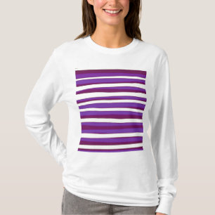 Purple Striped Abstract Art T-Shirt