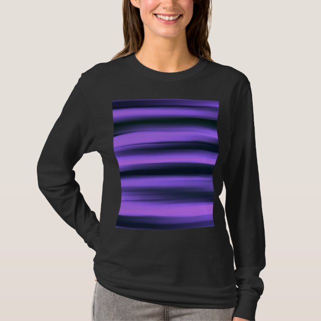 Purple Striped Abstract Art T-Shirt (Front)