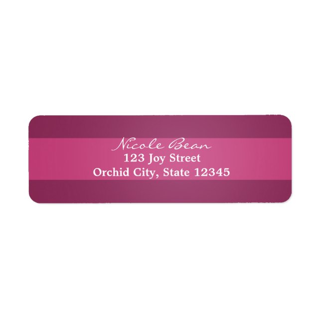 Purple Striped Chic Invitation Address Labels (Front)