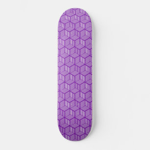 Purple Striped Cubes Skateboard