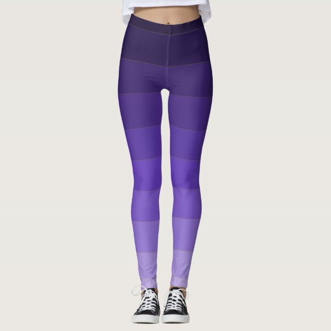 Purple striped gradient leggings (Front)
