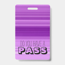 Purple Striped Graphic School Hall Pass
