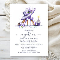 Purple Striped High Heel Shoes 18th Birthday Party