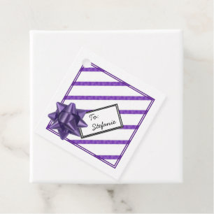Purple Striped Holiday Design Favour Tags