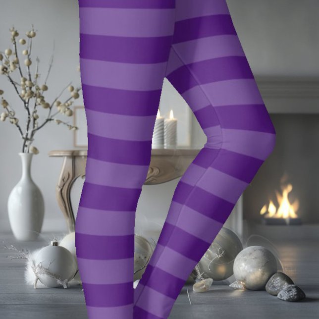 Purple Striped Leggings (Creator Uploaded)