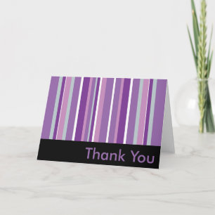 Purple Striped Thank You Card
