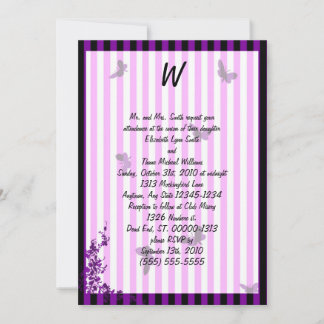 Purple Stripes and Butterflies Goth Bridal