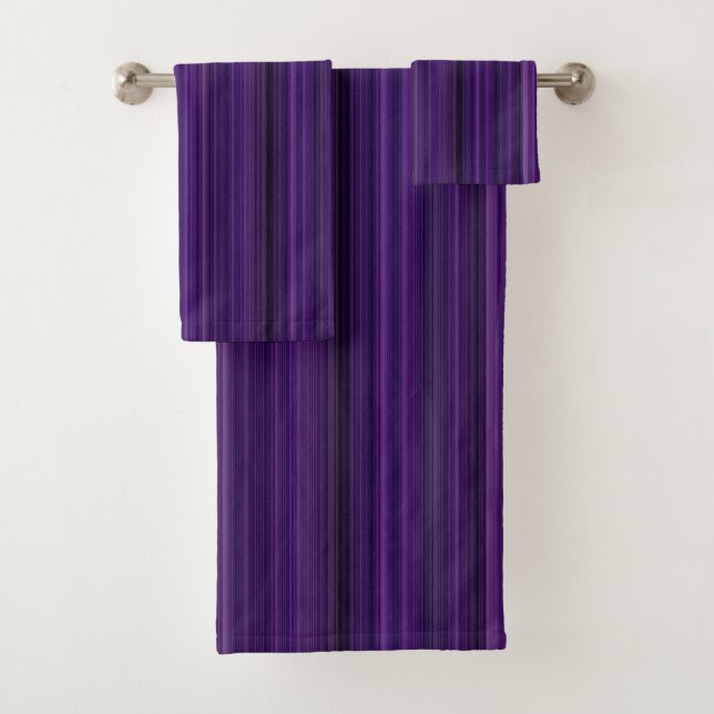 Purple Stripes Bath Towel Set (Insitu)