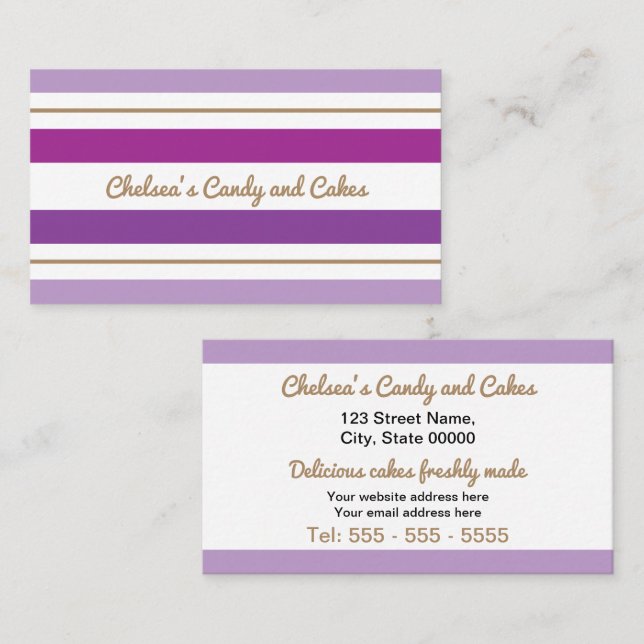 Purple Stripes Business Card (Front/Back)
