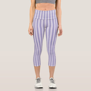 Purple Stripes Capri Leggings