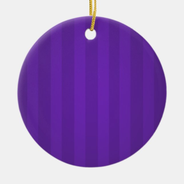 Purple Stripes Christmas Personalised Ornament (Front)