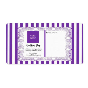 Purple Stripes & Curly Frame & Logo