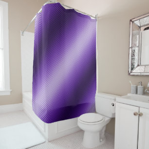 Purple Stripes Diagonal Texture Look Shower Curtain