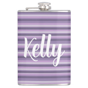 Purple stripes hip flask