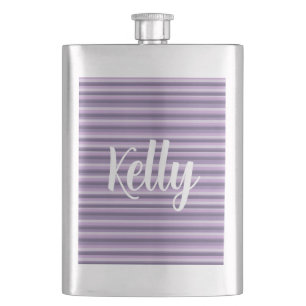 Purple stripes hip flask