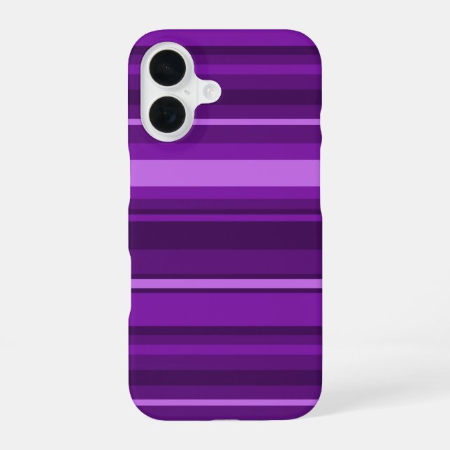 Purple stripes iPhone 16 case (Back)