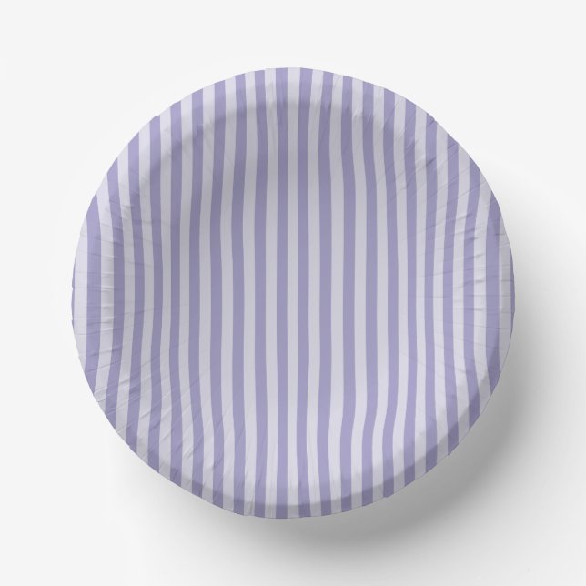 Purple Stripes Paper Plate (Front)