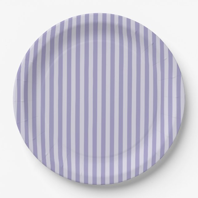 Purple Stripes Paper Plate (Front)