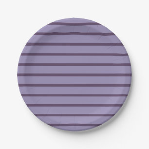 Purple Stripes Party Paper Plate