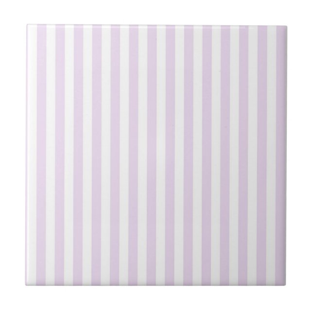 Purple Stripes Pattern Minimal Modern Spring Tile (Front)