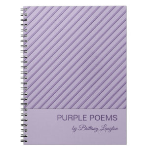 Purple Stripes Pattern Personalised Notebook