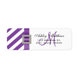 Purple Stripes, Ribbon Monogram for Weddings