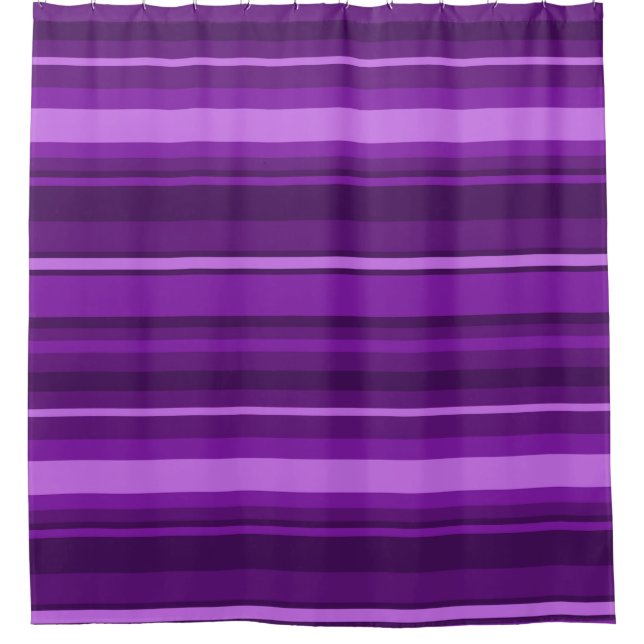 Purple stripes shower curtain (Front)