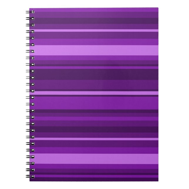 Purple stripes spiral notebook (Front)