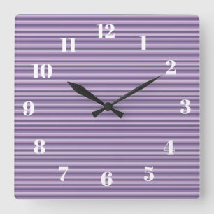 Purple stripes square wall clock