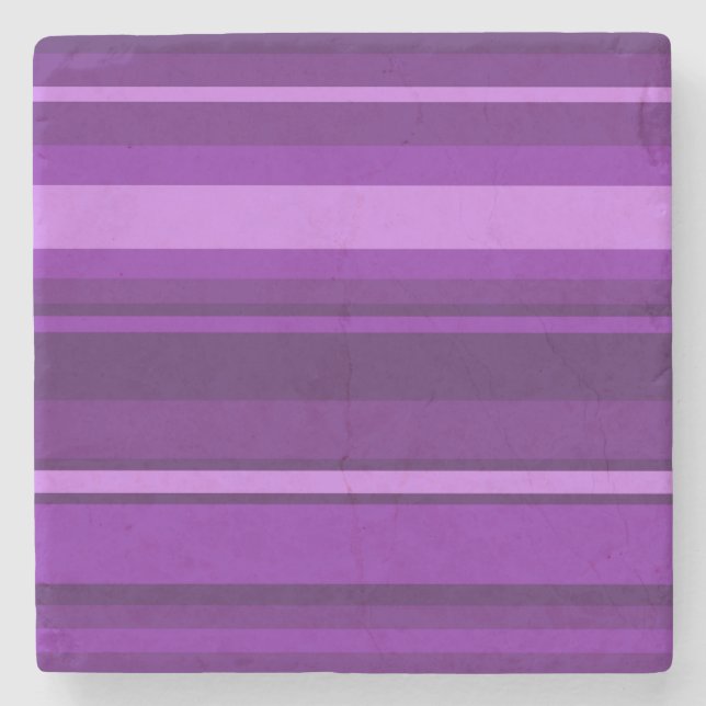 Purple stripes stone coaster (Front)
