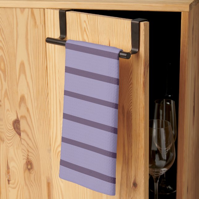 Purple Stripes  Tea Towel (Thirds Fold)