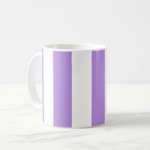 Purple Stripes, White Stripes, Striped Pattern Coffee Mug