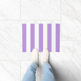 Purple Stripes, White Stripes, Striped Pattern Doormat