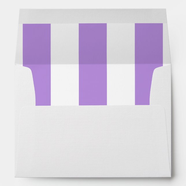 Purple Stripes, White Stripes, Striped Pattern Envelope (Back (Bottom))