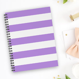 Purple Stripes, White Stripes, Striped Pattern Notebook