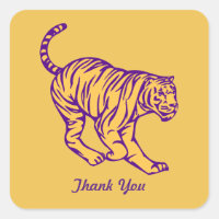 Purple Stripes Wild Cat Tiger Thank You