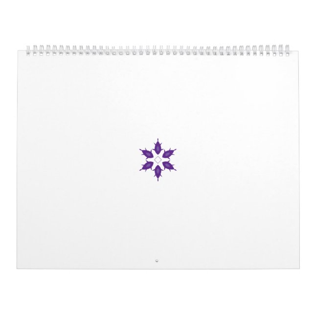 Purple, stylised floral mandala design on a dark b calendar (Cover)