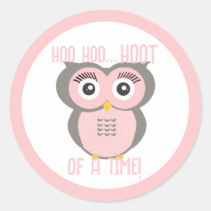 Purple Stylised Geometric Owl Classic Round Sticker