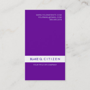 Purple Stylish Modern Clean Business Card