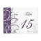 purple stylish Table Numbers postcards