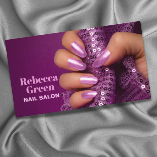 Purple Stylist Manicurist Nail Artist Nail Salon Business Card (Purple Stylist Manicurist Nail Artist Nail Salon Business Card)