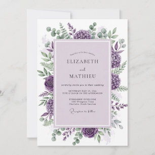 Purple Sublime Botanical Wedding Invitation