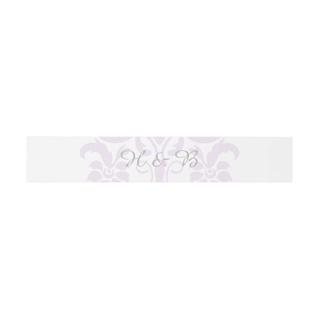Purple Subtle Damask Wedding Belly Bands Invitation Belly Band (Flat)